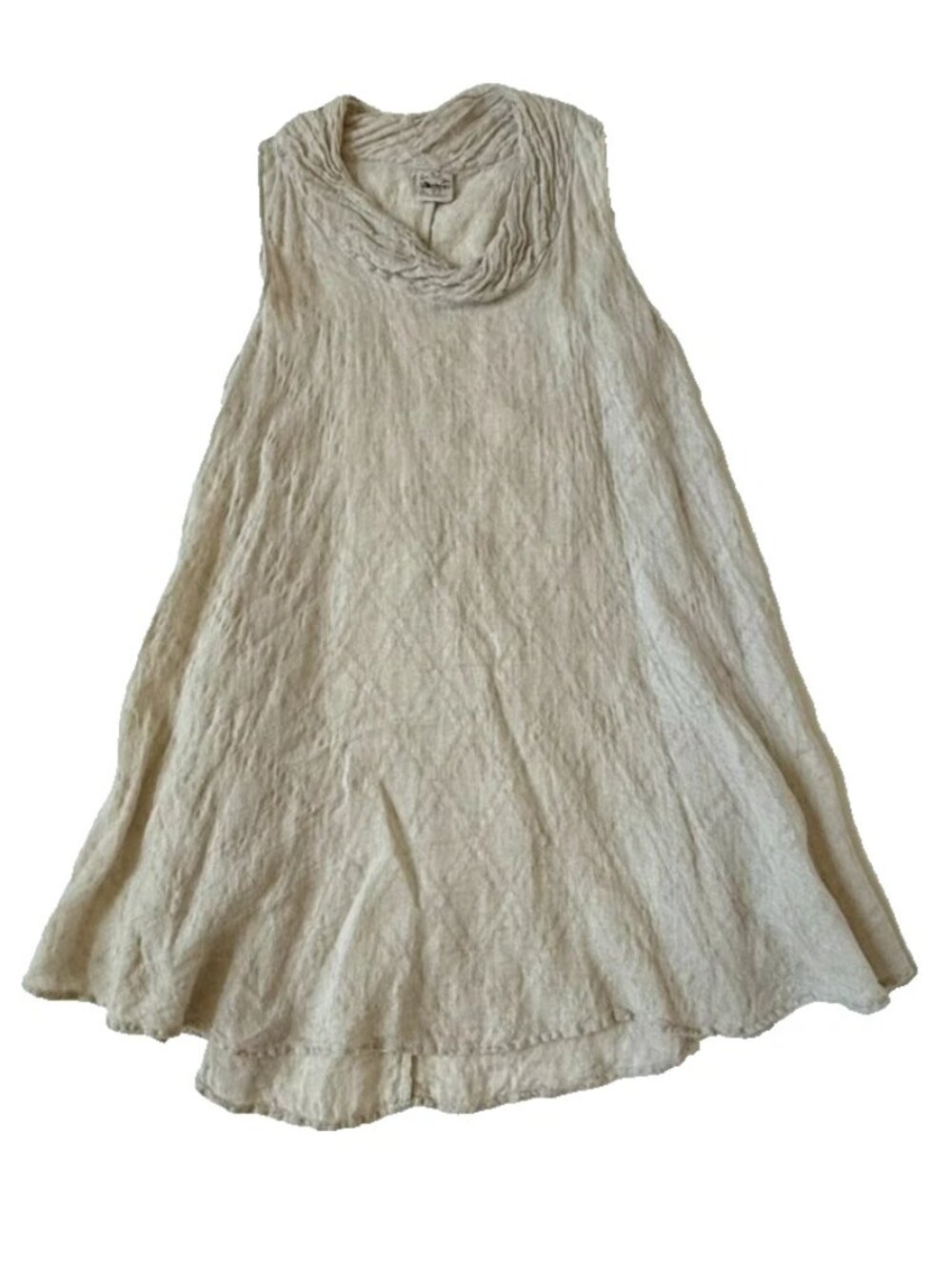 La Bottega di Brunella Womens M 100% Linen Dress Sleeveless Italy Twist Neck